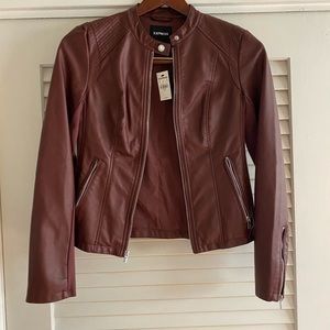Express Burgundy Leather Jacket